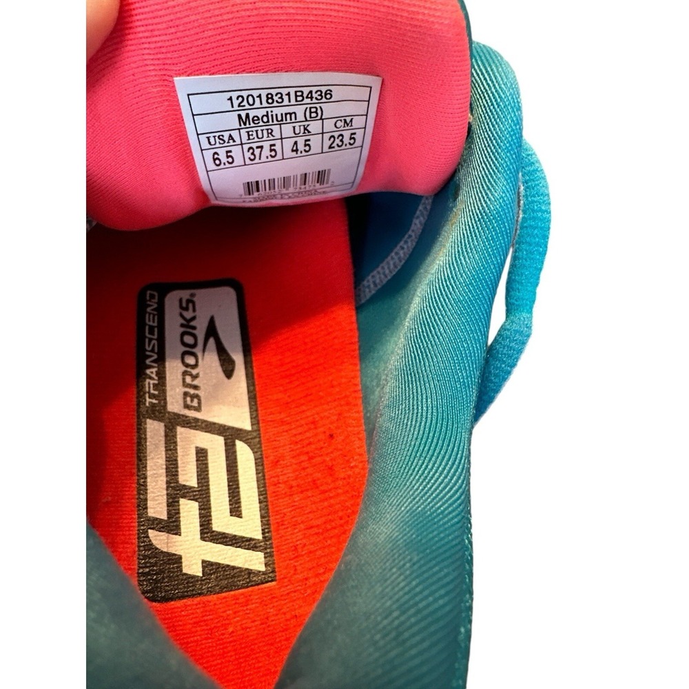 Brooks Transcend 2 Womens 6.5 Running Shoes Athletic Sneakers Teal Orange Walk - Picture 7 of 8